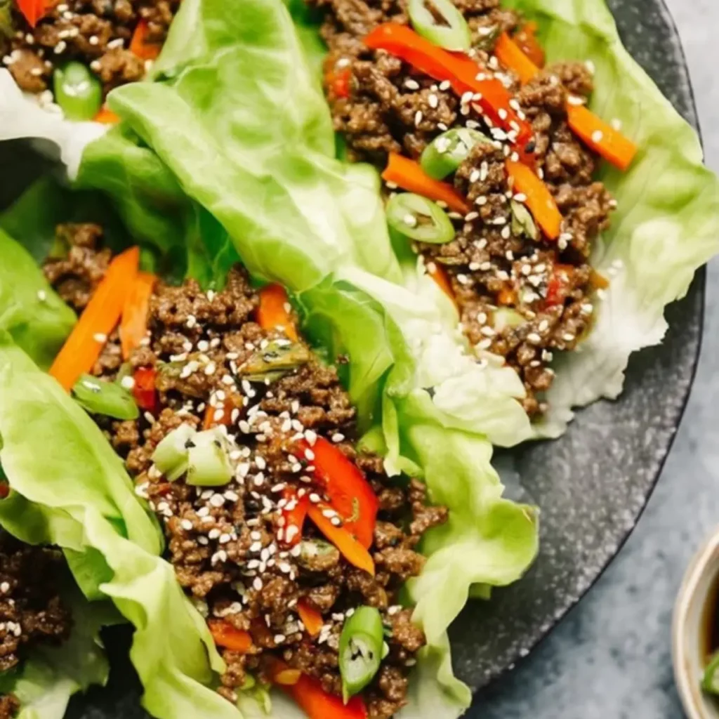 Asian-Style Ground Beef Lettuce Wraps