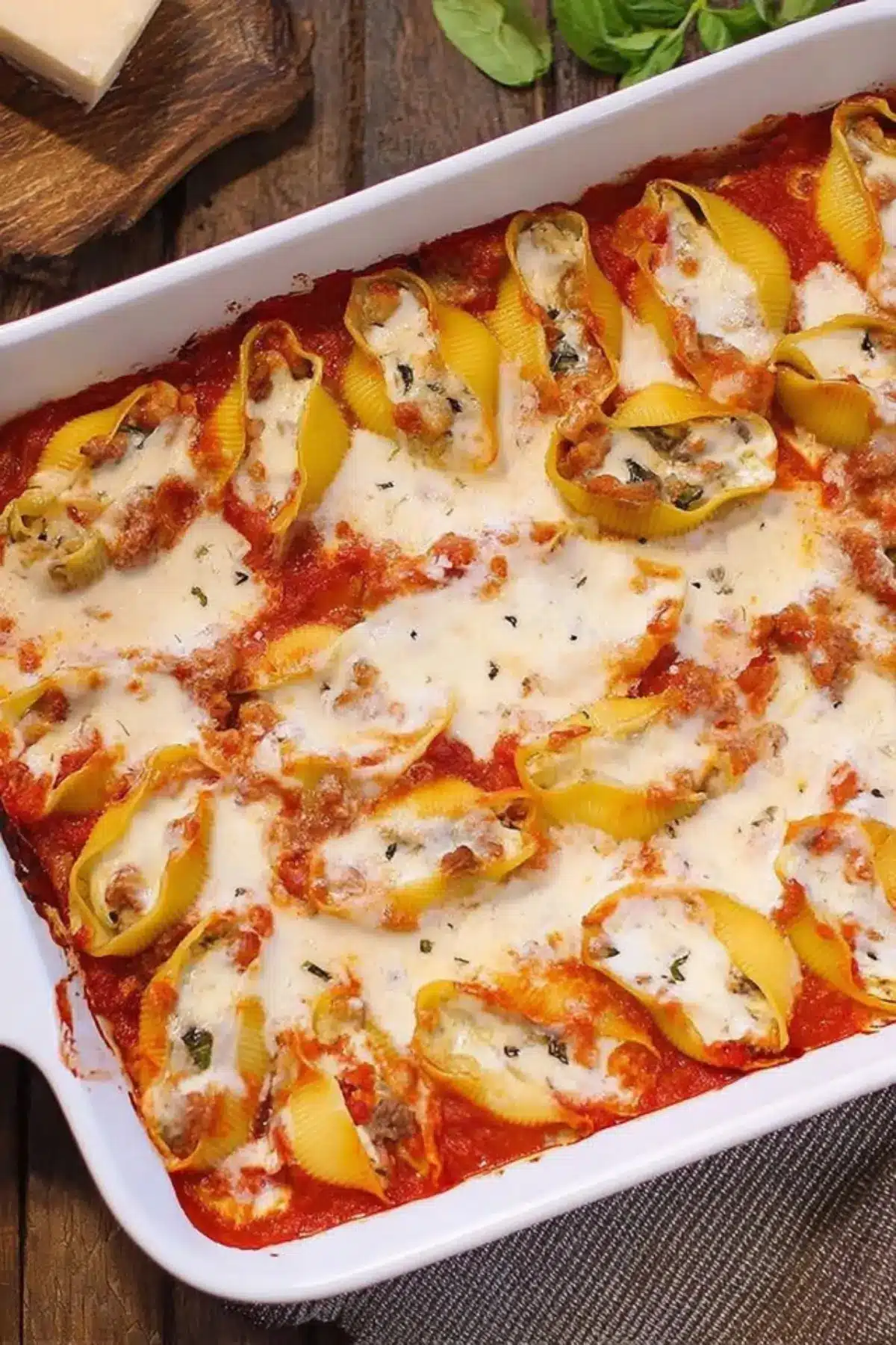 Ricotta Beef Stuffed Pasta Shells
