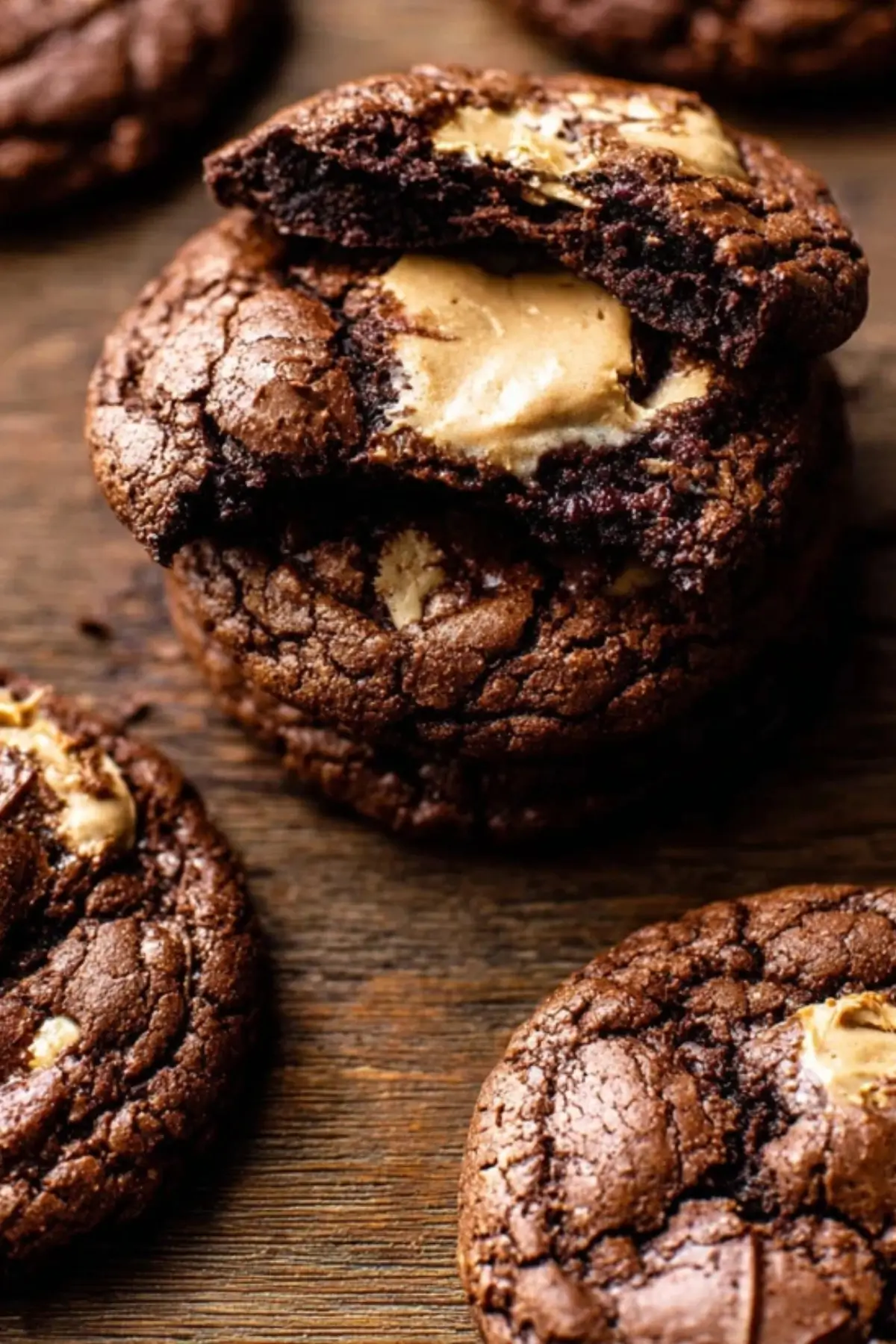Peanut Butter Filled Brownie Cookies