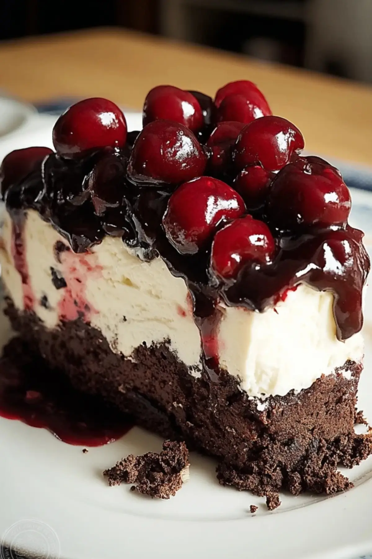 Rich Black Forest Cheesecake with Cherry Topping