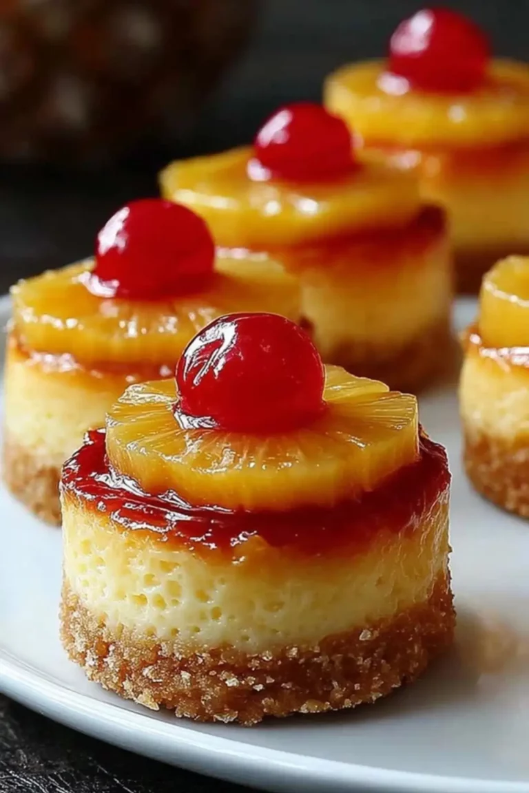mini pineapple upside down cheesecake