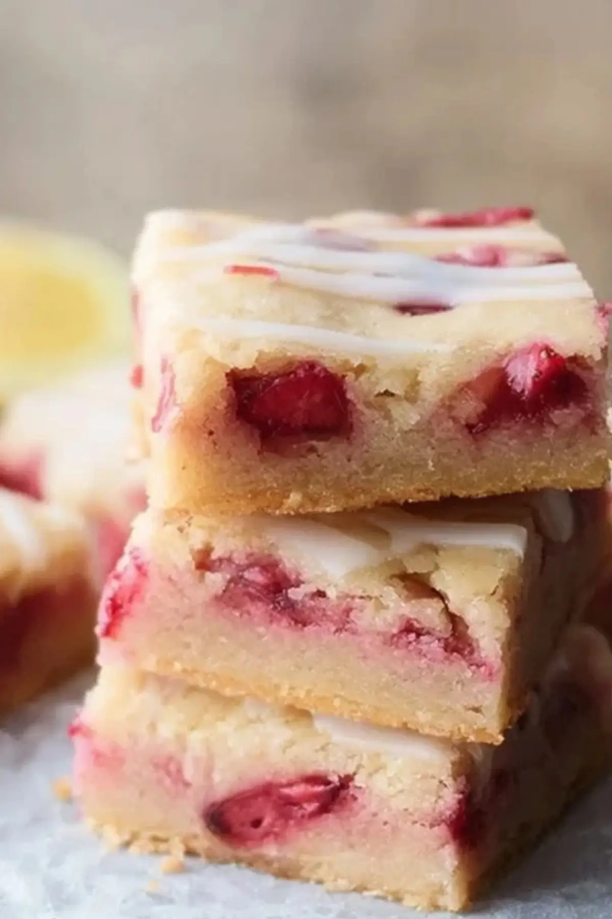 Strawberry Lemon Blondies