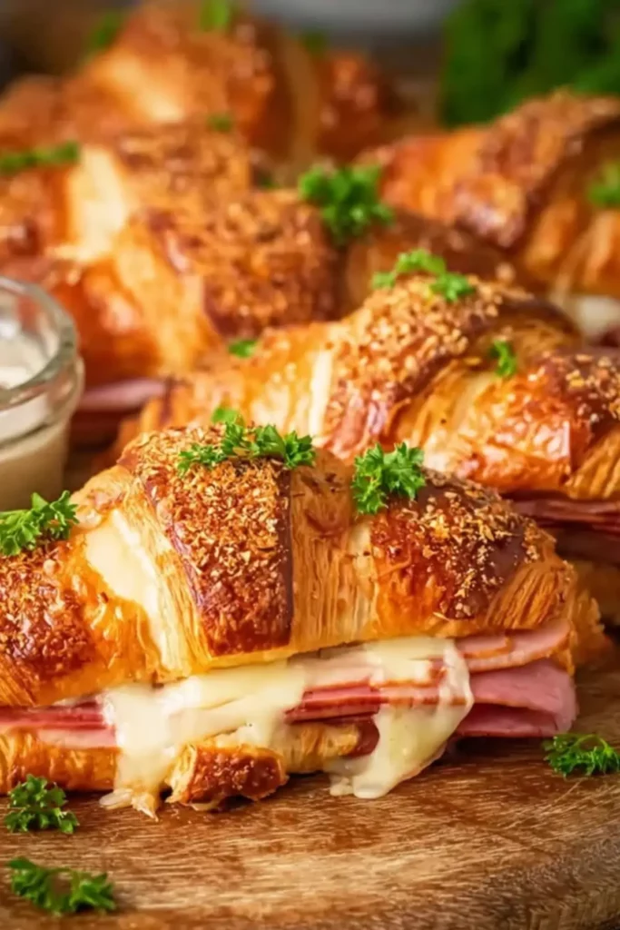 Baked Ham and Cheese Croissants