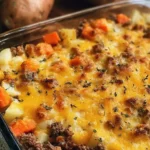 Amish Hamburger with Fall Veggies Bake