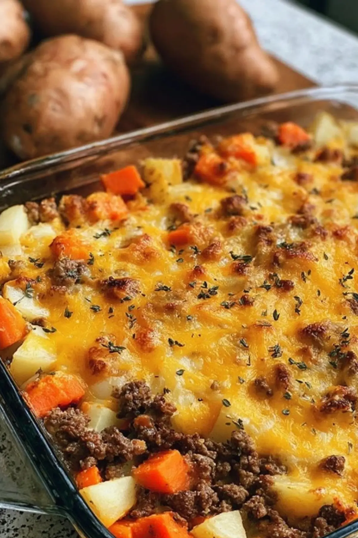 Amish Hamburger with Fall Veggies Bake