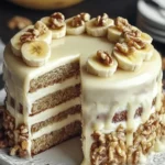 heavenly banana walnut cream cake