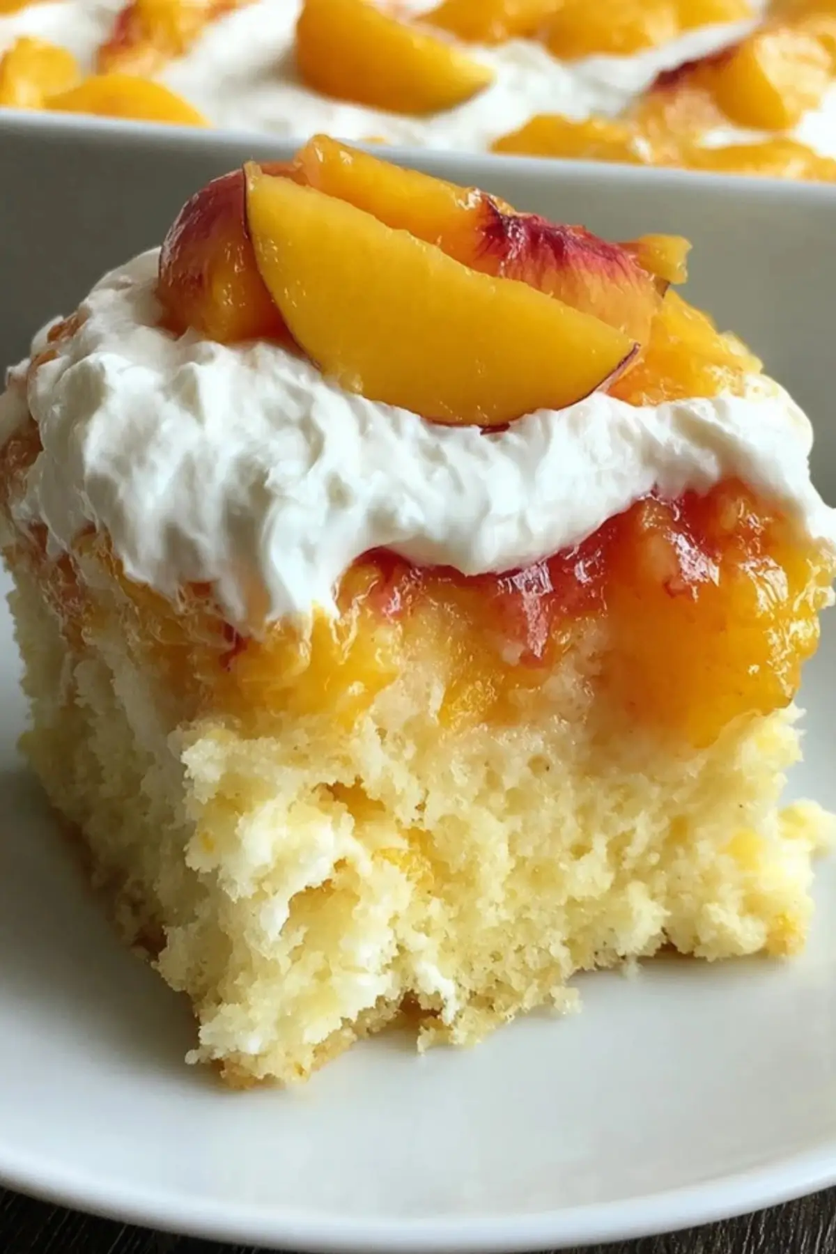 Peaches and Cream Poke Cake