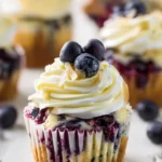white chocolate blueberry cheesecake cupcakes