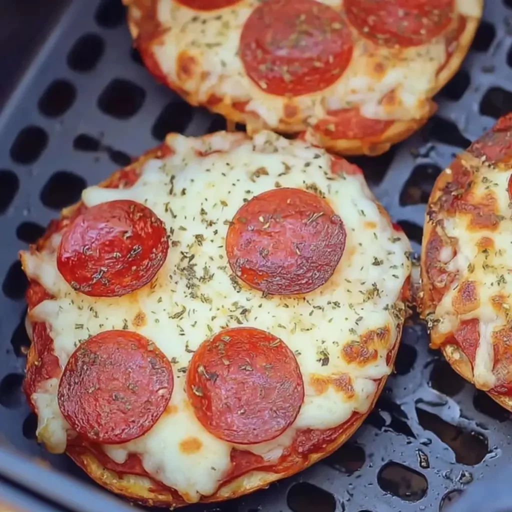 Air Fryer Bagel Pizzas