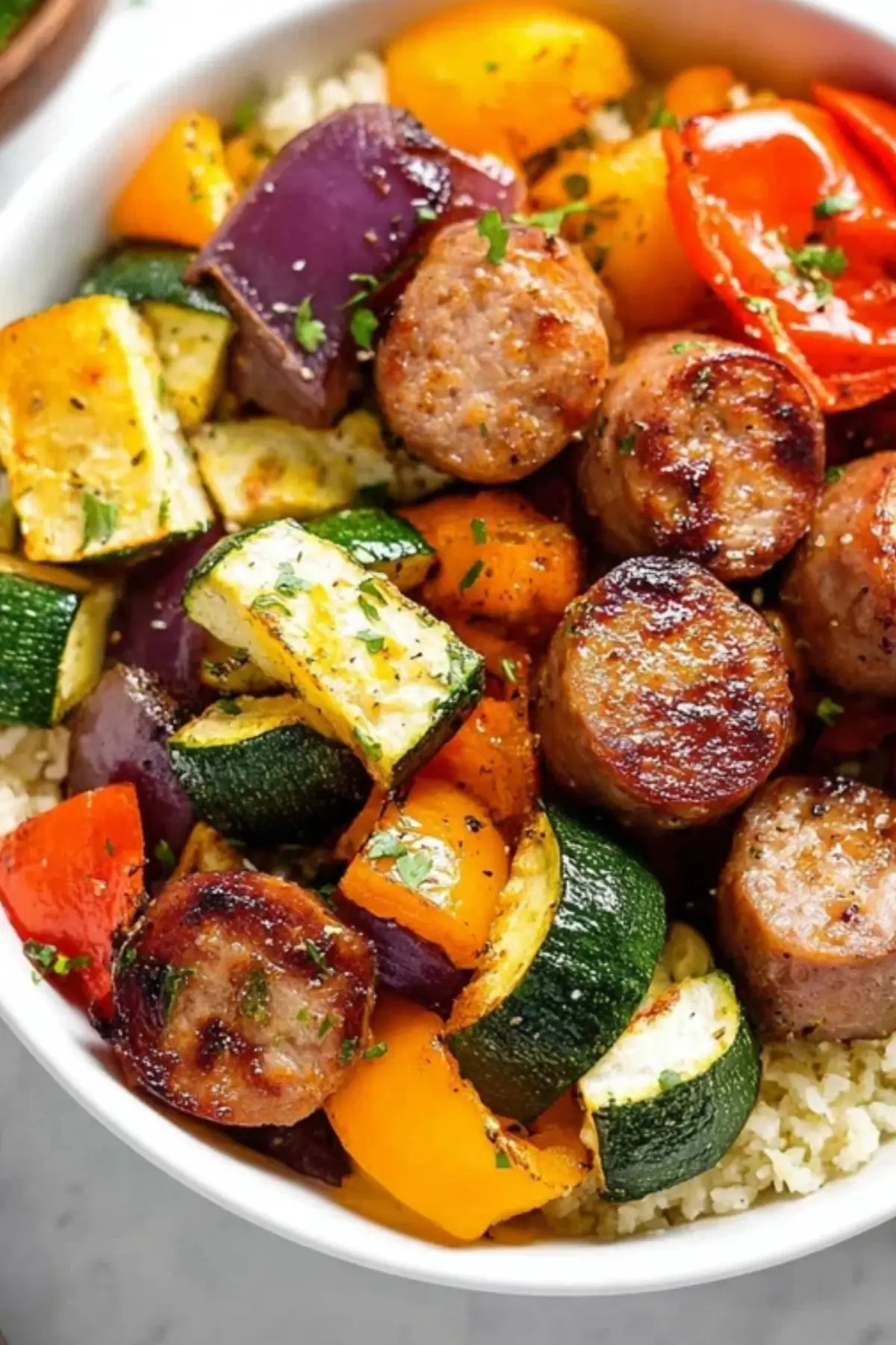 Air Fryer Chicken Sausage and Veggies