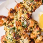 Air Fryer Garlic Parmesan Chicken Skewers