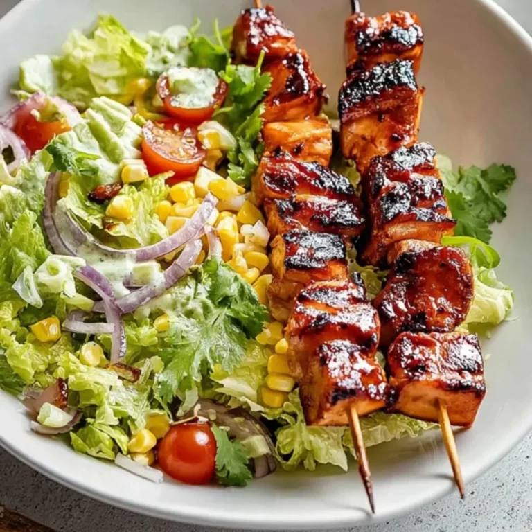 BBQ Chicken Skewer Salad