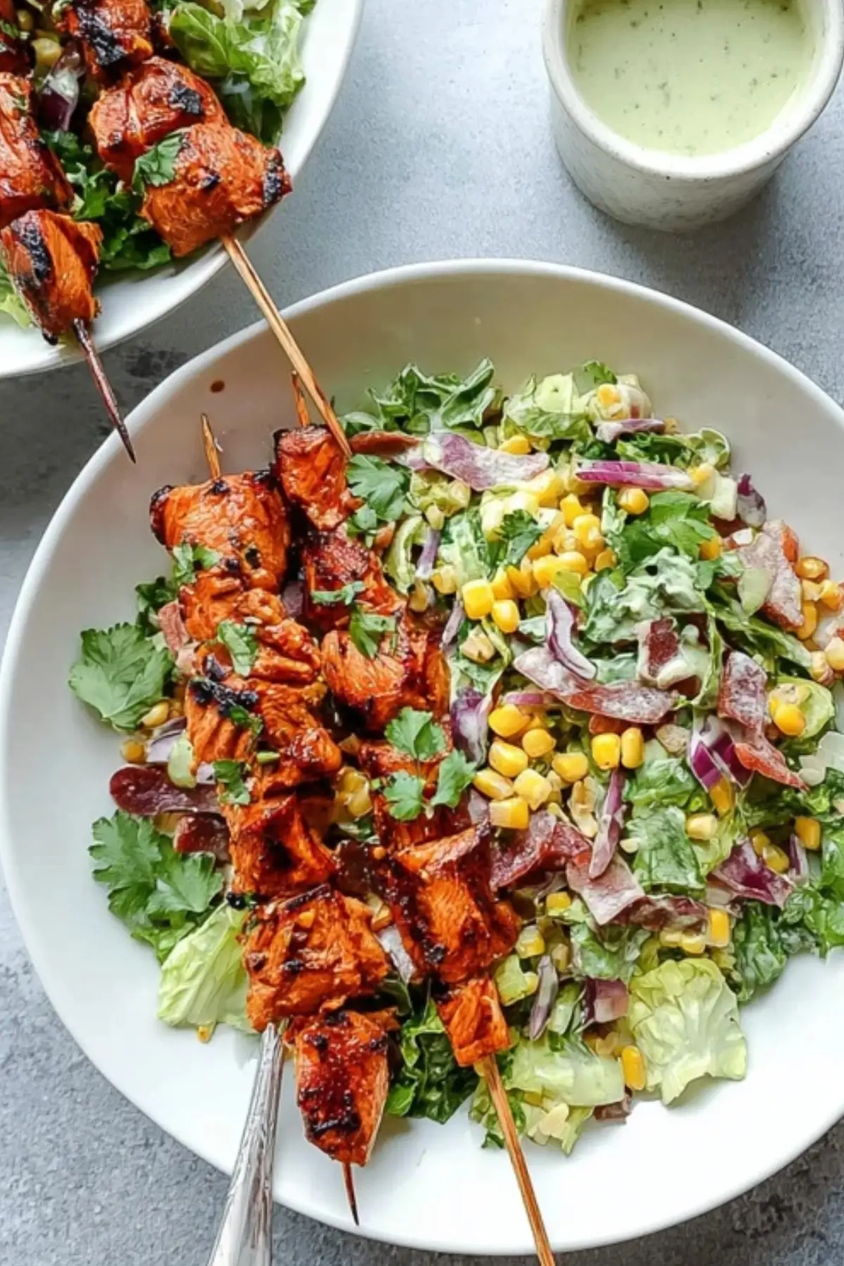 BBQ Chicken Skewer Salad