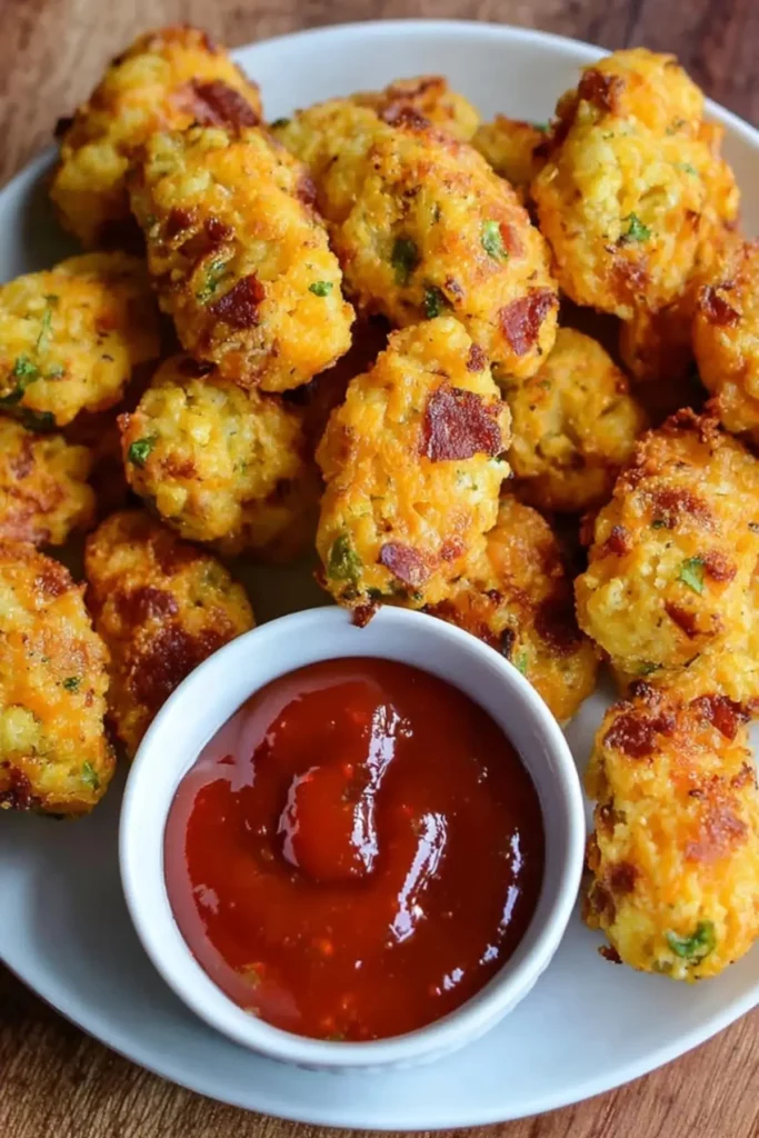 Bacon Cheddar Cauliflower Tots