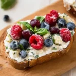 Berries & Basil Cream Cheese Toast