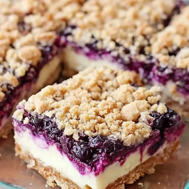 Blueberry Crisp Cheesecake Bars