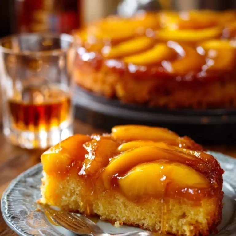 Bourbon Peach Upside Down Cake
