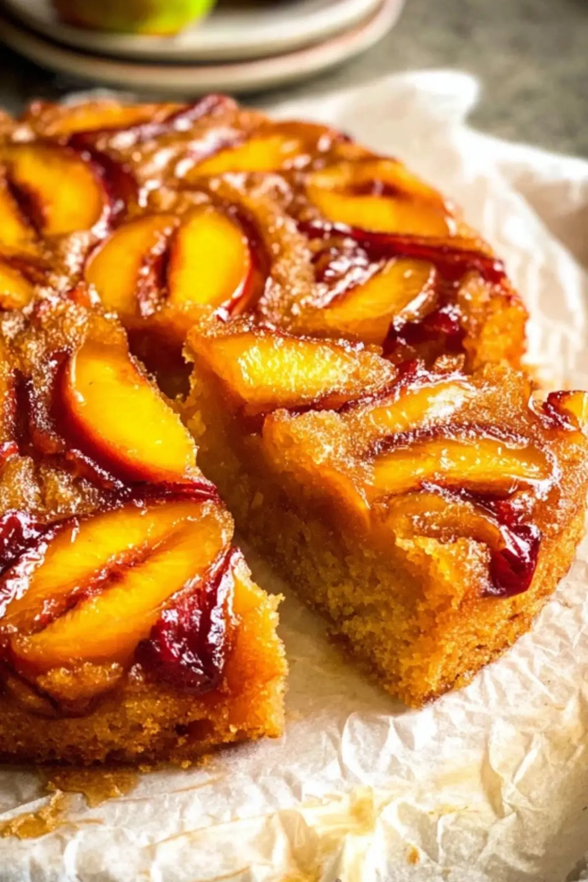 Bourbon Peach Upside Down Cake