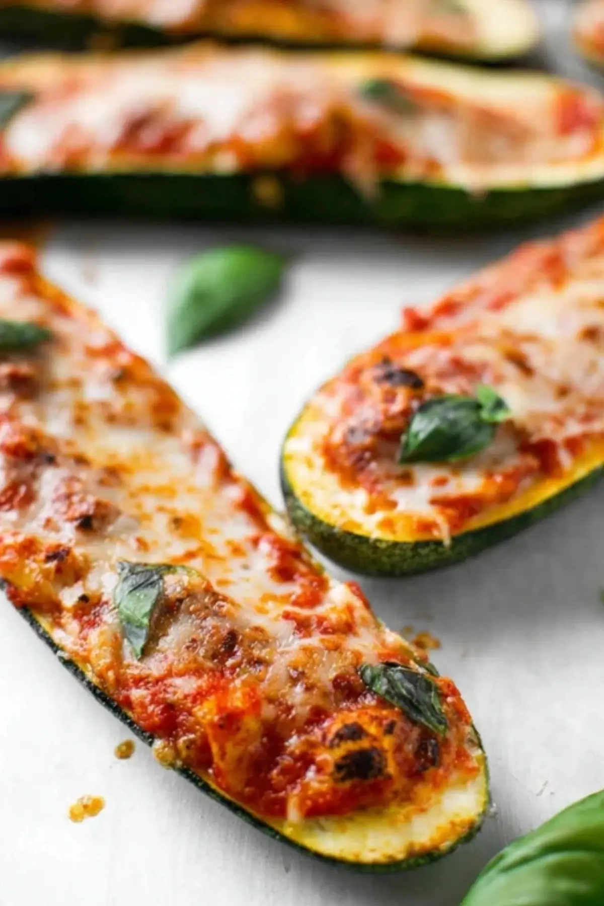 Cheesy Baked Zucchini with Marinara