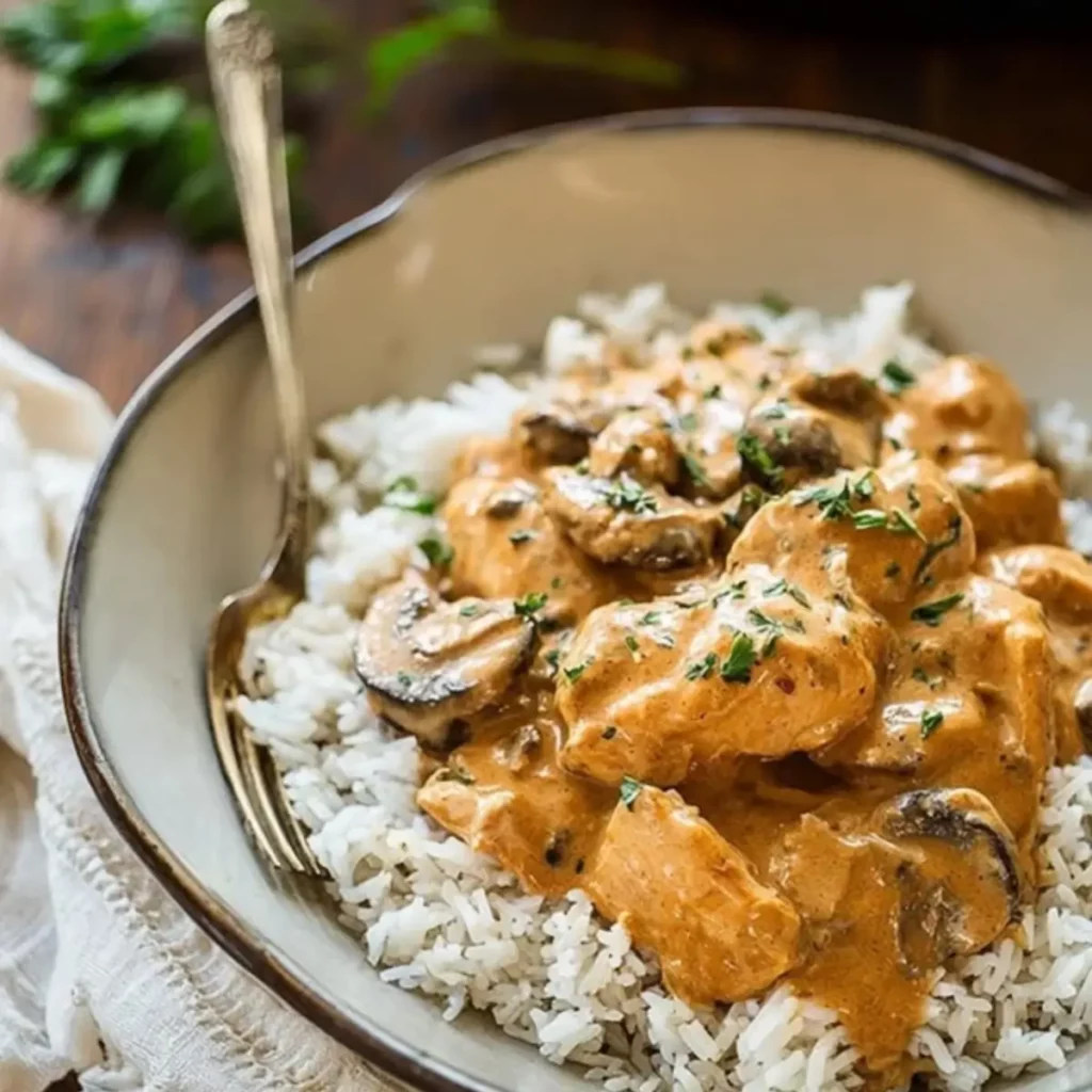 Chicken Stroganoff with Mushrooms