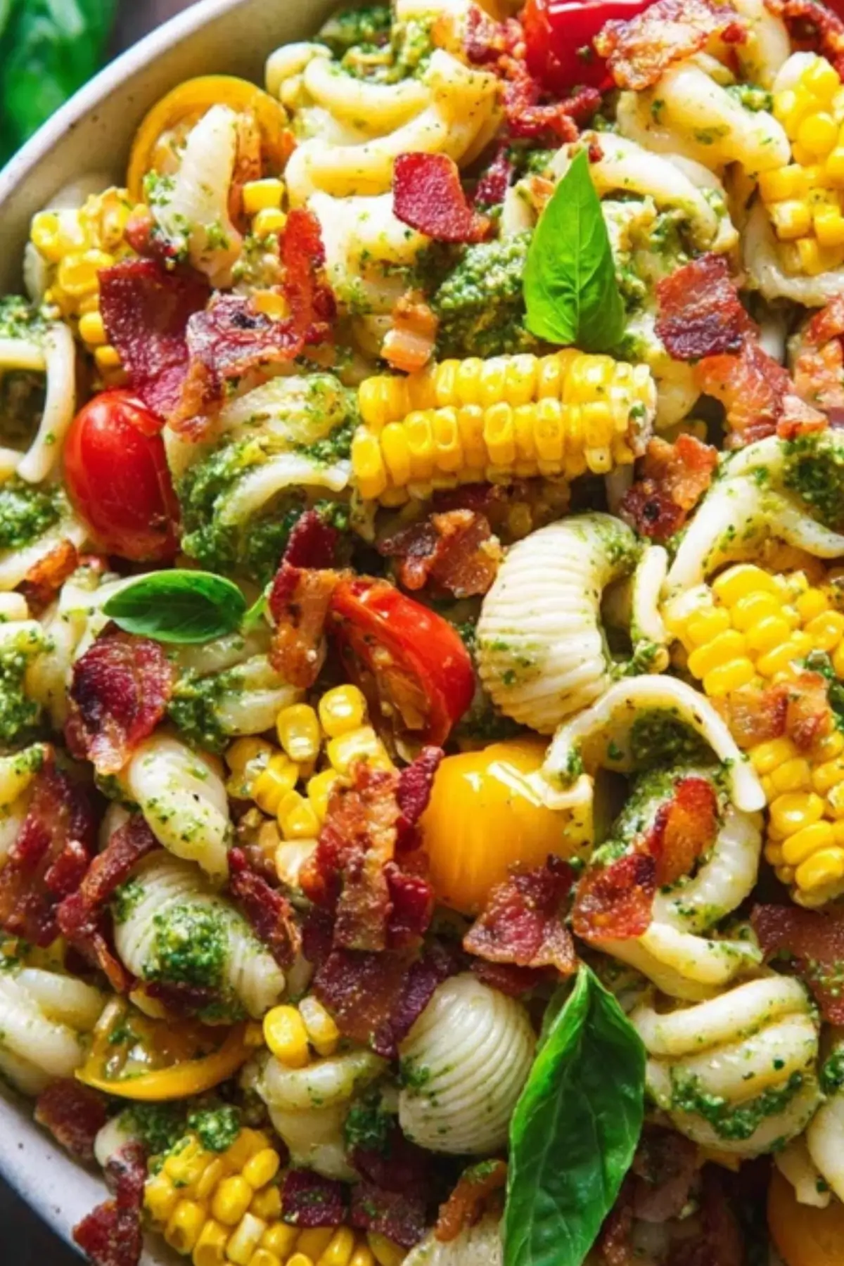 Corn Pasta Salad with Bacon
