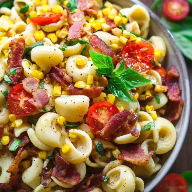 Corn Pasta Salad with Bacon