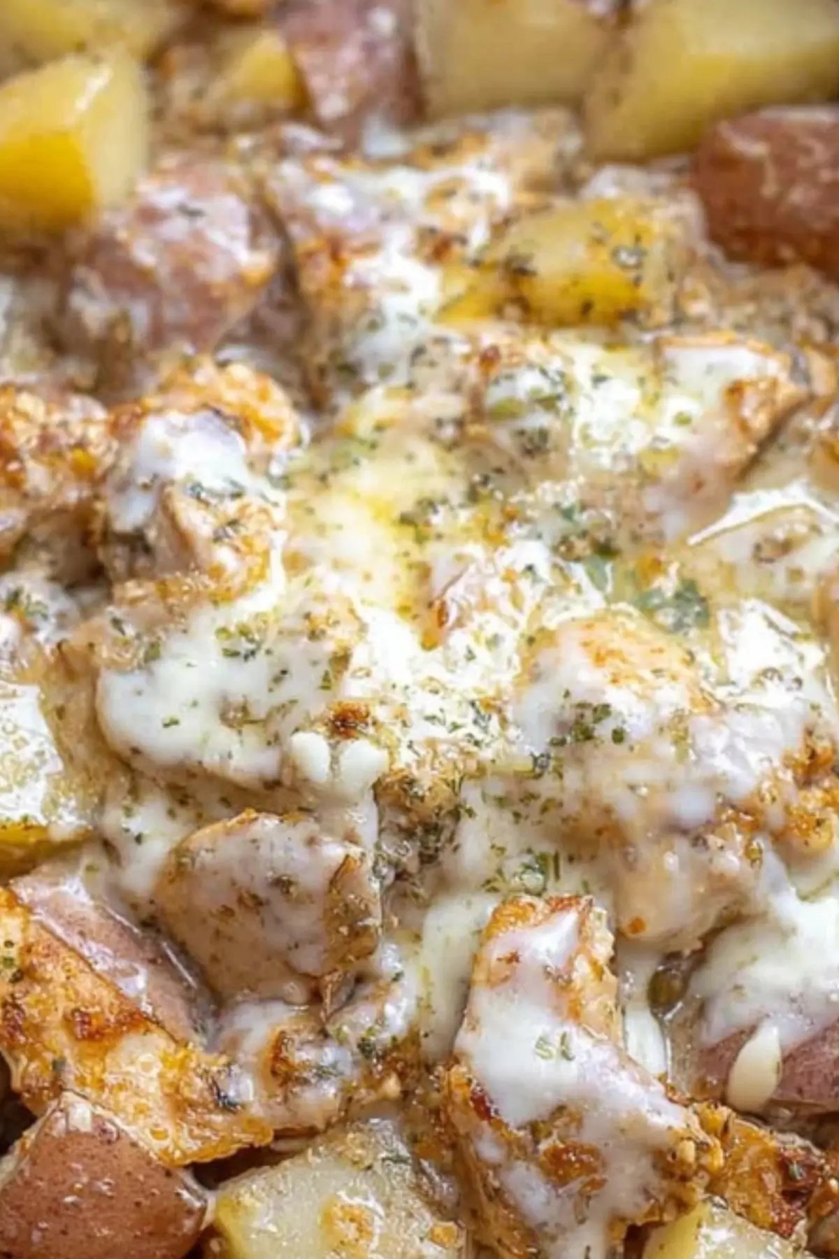 Crockpot Garlic Parmesan Chicken Potatoes