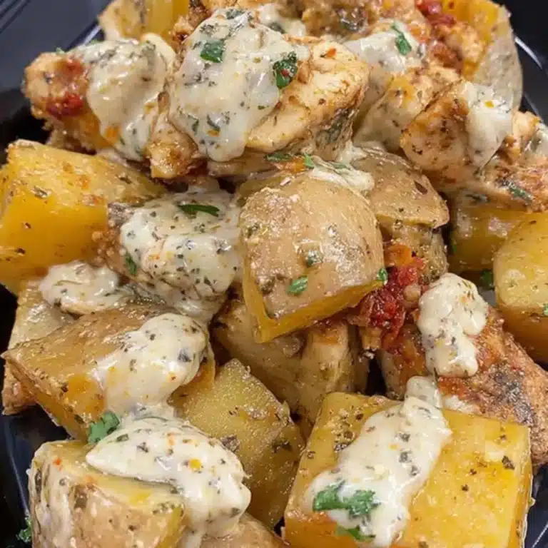 Crockpot Garlic Parmesan Chicken Potatoes