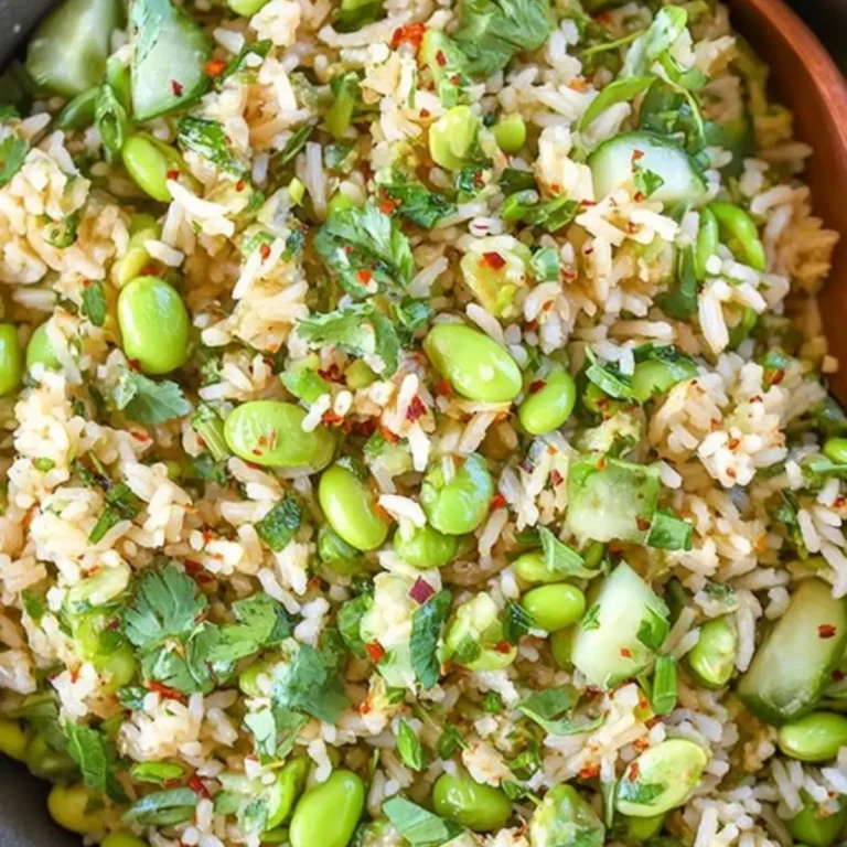 Cucumber Edamame Rice Salad