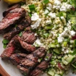 Grilled Skirt Steak with Lemon Herb Couscous Salad