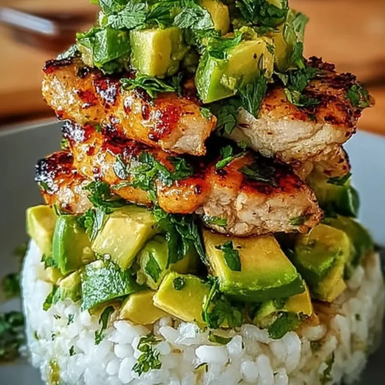 Honey Lime Chicken & Avocado Rice Stack