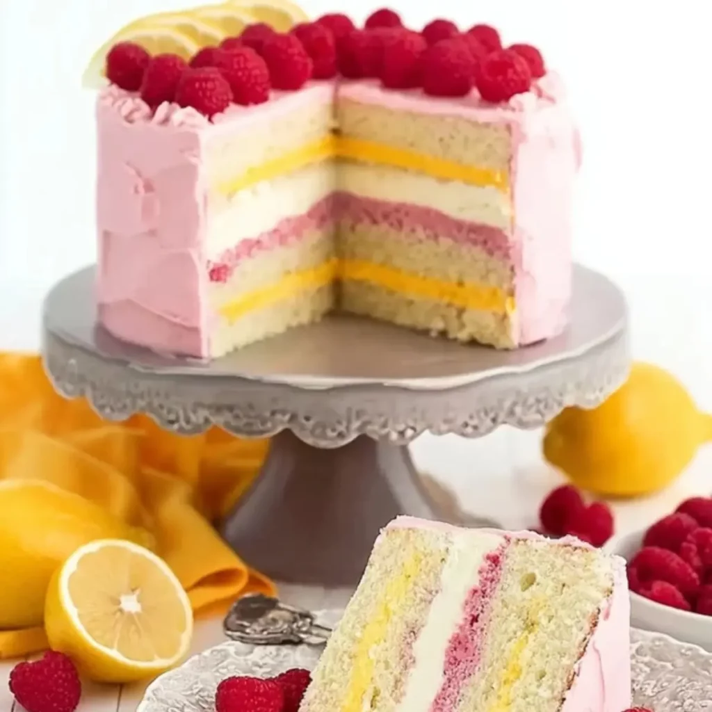 Lemon Raspberry Layer Cake