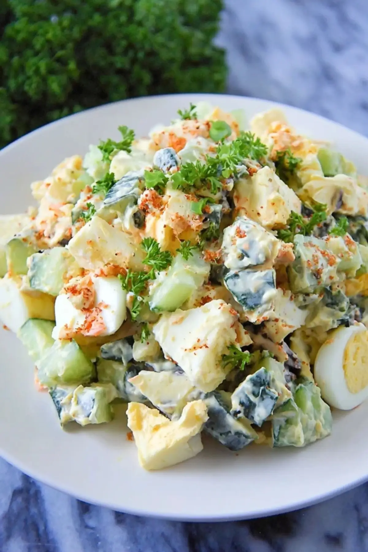 Low Carb Cucumber Egg Salad