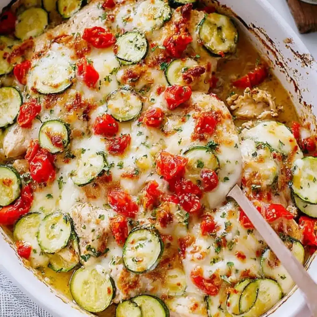 Mediterranean Chicken Zucchini Bake