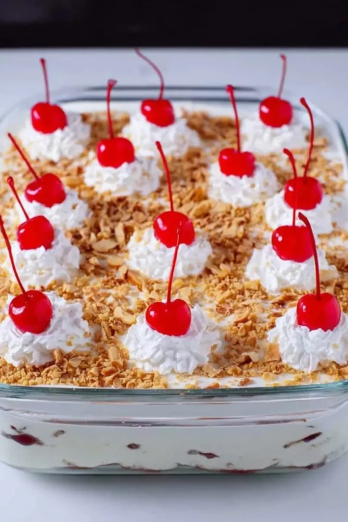 No Bake Banana Split Cake