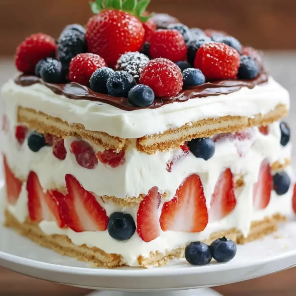No Bake Summer Berry Icebox Cake