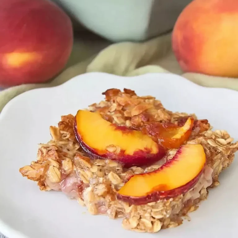 Peaches ‘n Cream Baked Oatmeal