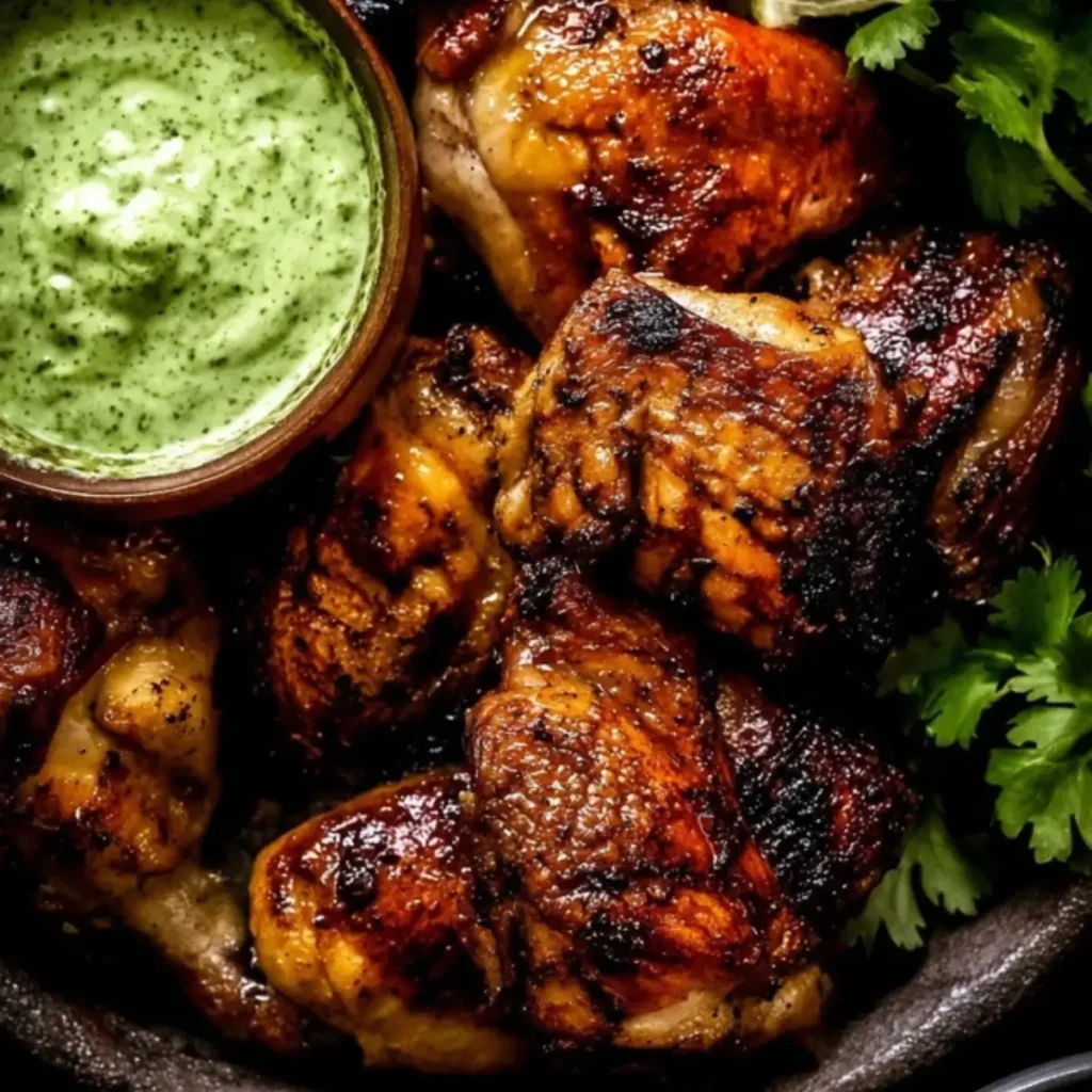 Peruvian Chicken with Green Sauce