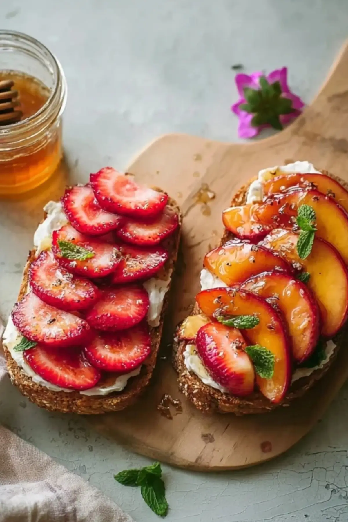 Strawberry Honey Breakfast Toasts