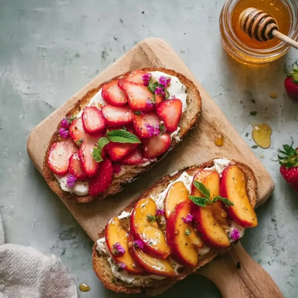 Strawberry Honey Breakfast Toasts