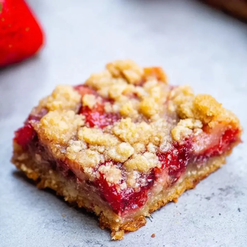 Strawberry Oatmeal Crumble Bars