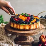 Summer Berry and Peach Cheesecake