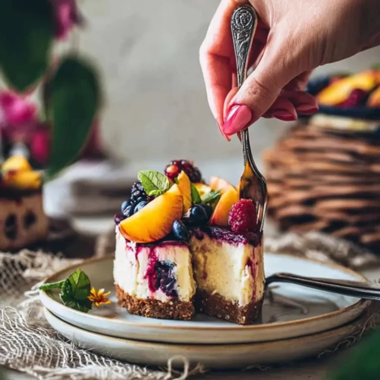 Summer Berry and Peach Cheesecake – Perfect Summer Dessert
