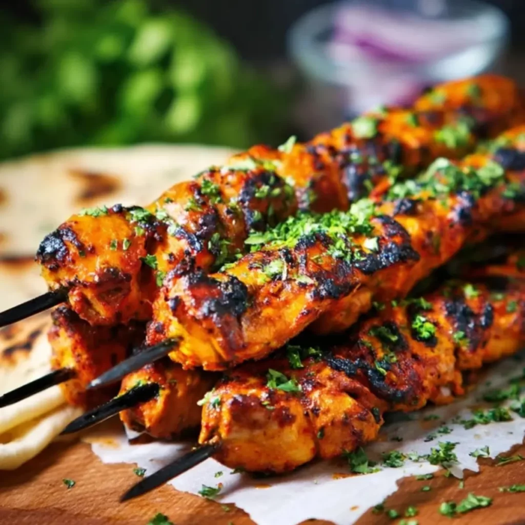 Tandoori Chicken Tikka Kebab Skewers