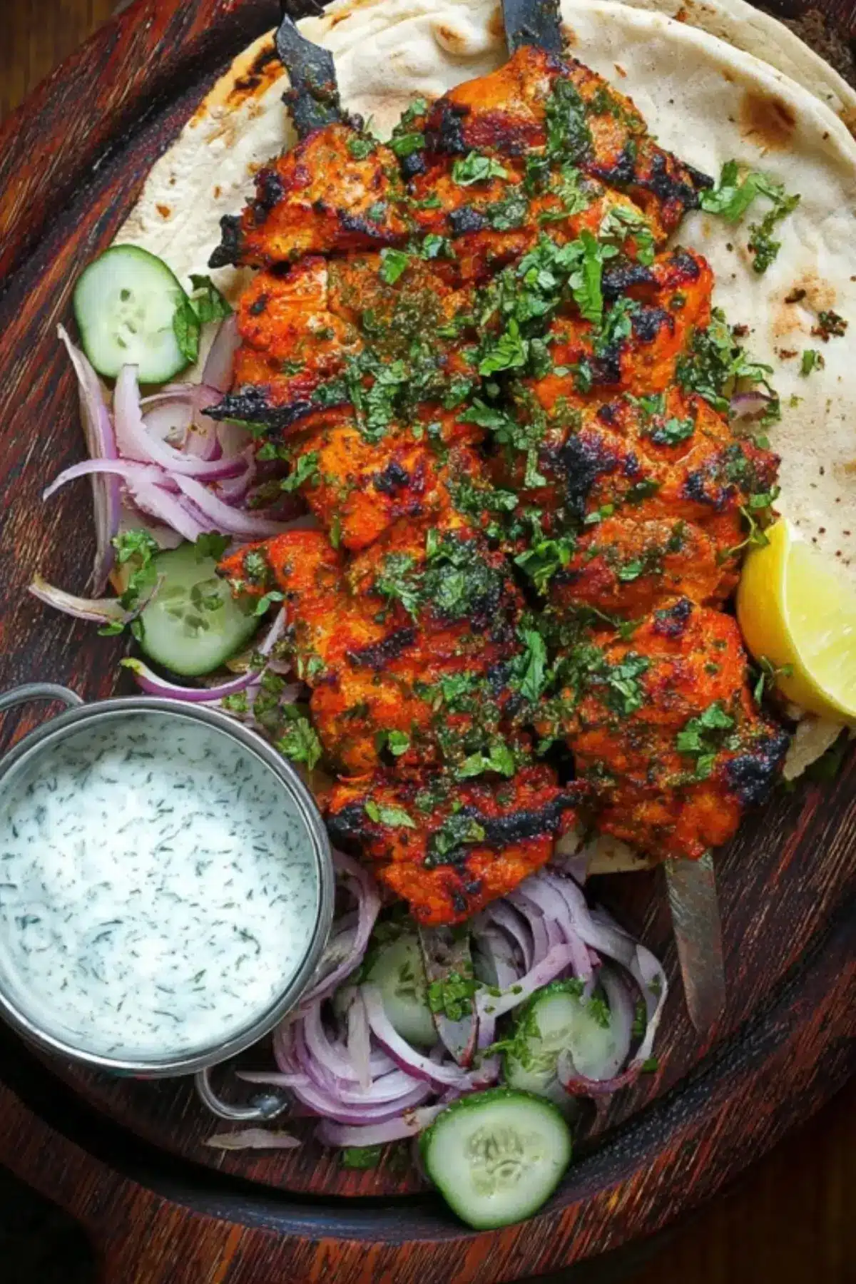 Tandoori Chicken Tikka Kebab Skewers