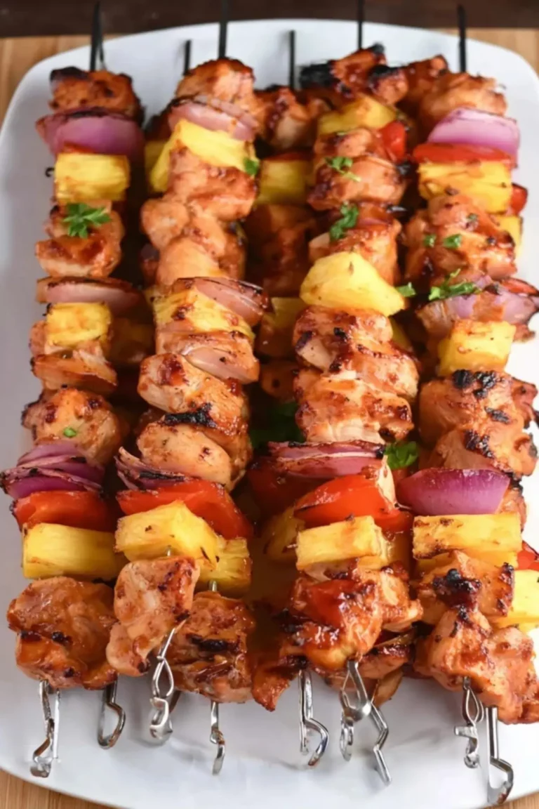 bbq pineapple chicken kabobs
