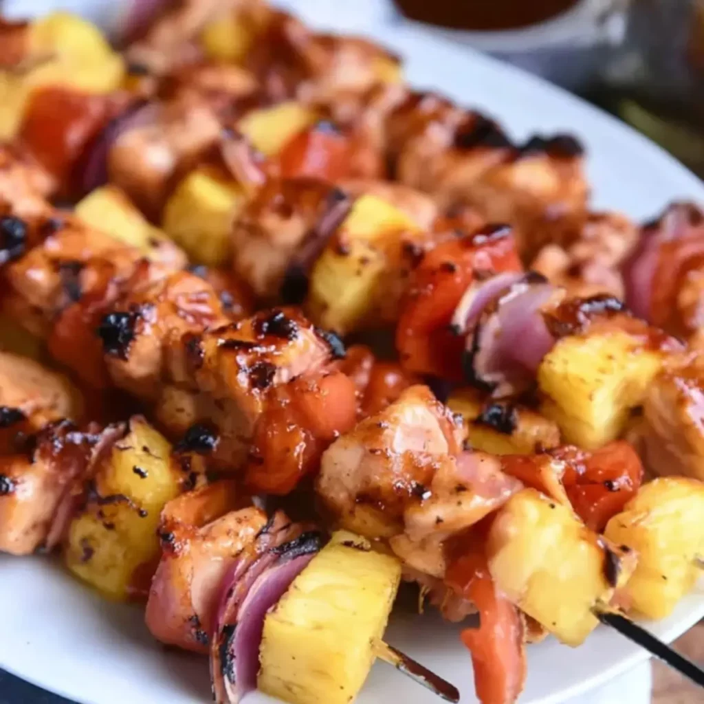 bbq pineapple chicken kabobs