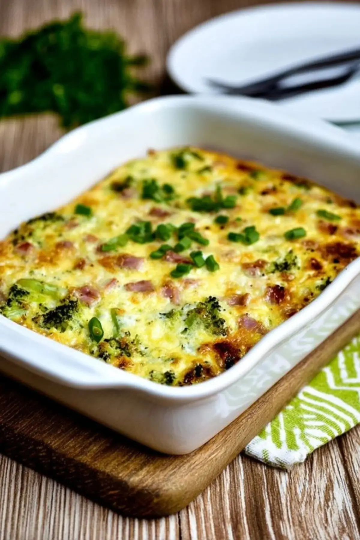 broccoli ham mozzarella egg bake