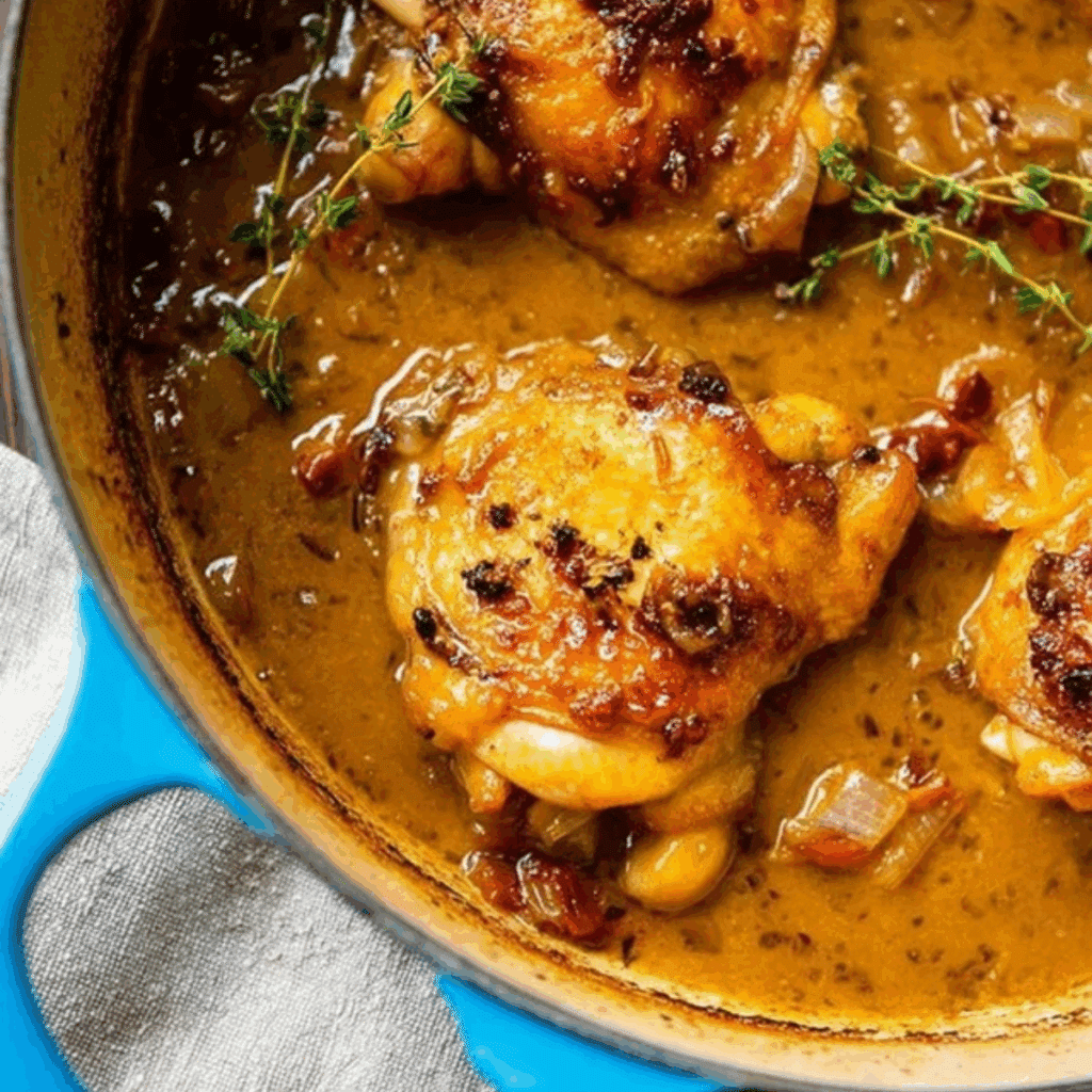 Braised Apple Cider Chicken Thighs