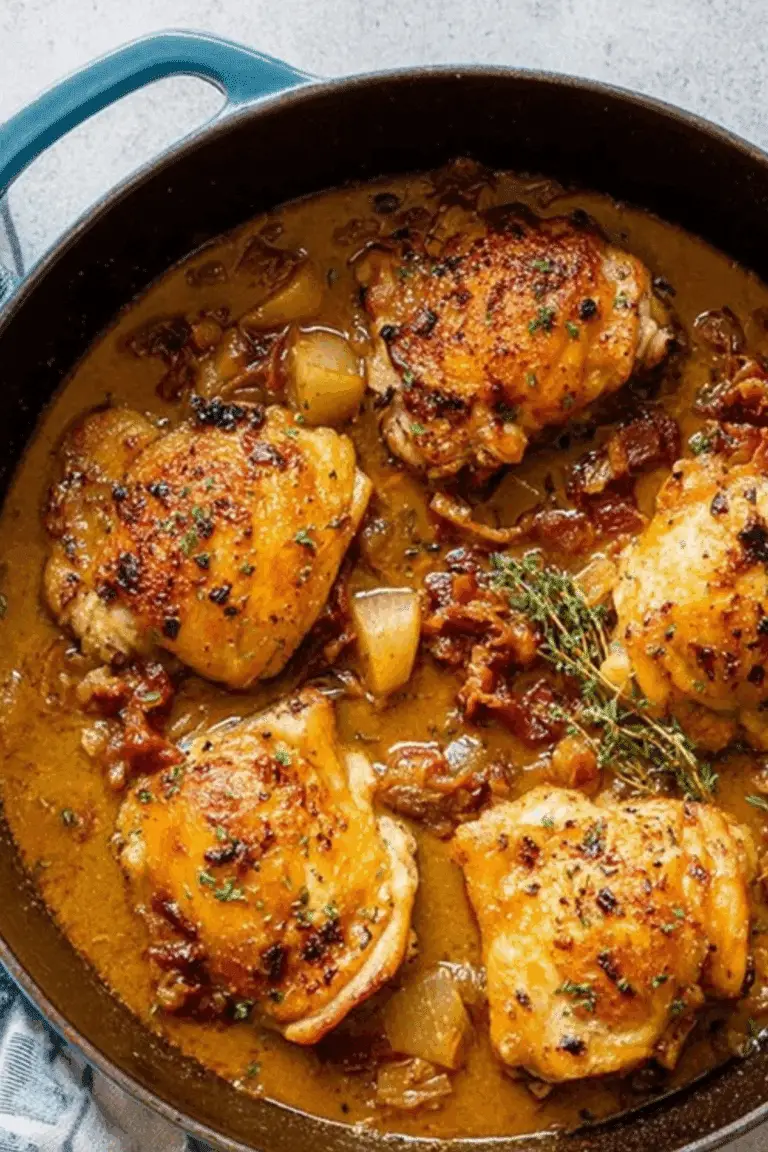 Braised Apple Cider Chicken Thighs